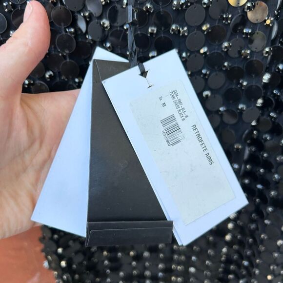 NWT $1,498 RETROFETE PERRI EMBELLISHED Crystal Sequin Sleeveless Maxi Gown M - Picture 7 of 11